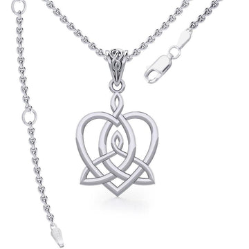 Celtic Motherhood Triquetra or Trinity Heart Silver Pendant TPD5782 - Jewelry